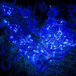 Lampki choinkowe 100 LED druciki mikro na prąd niebieskie