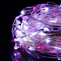 Lampki choinkowe 20LED druciki mikro na baterie białe różowe