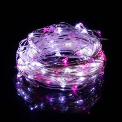 Lampki choinkowe 20LED druciki mikro na baterie białe różowe