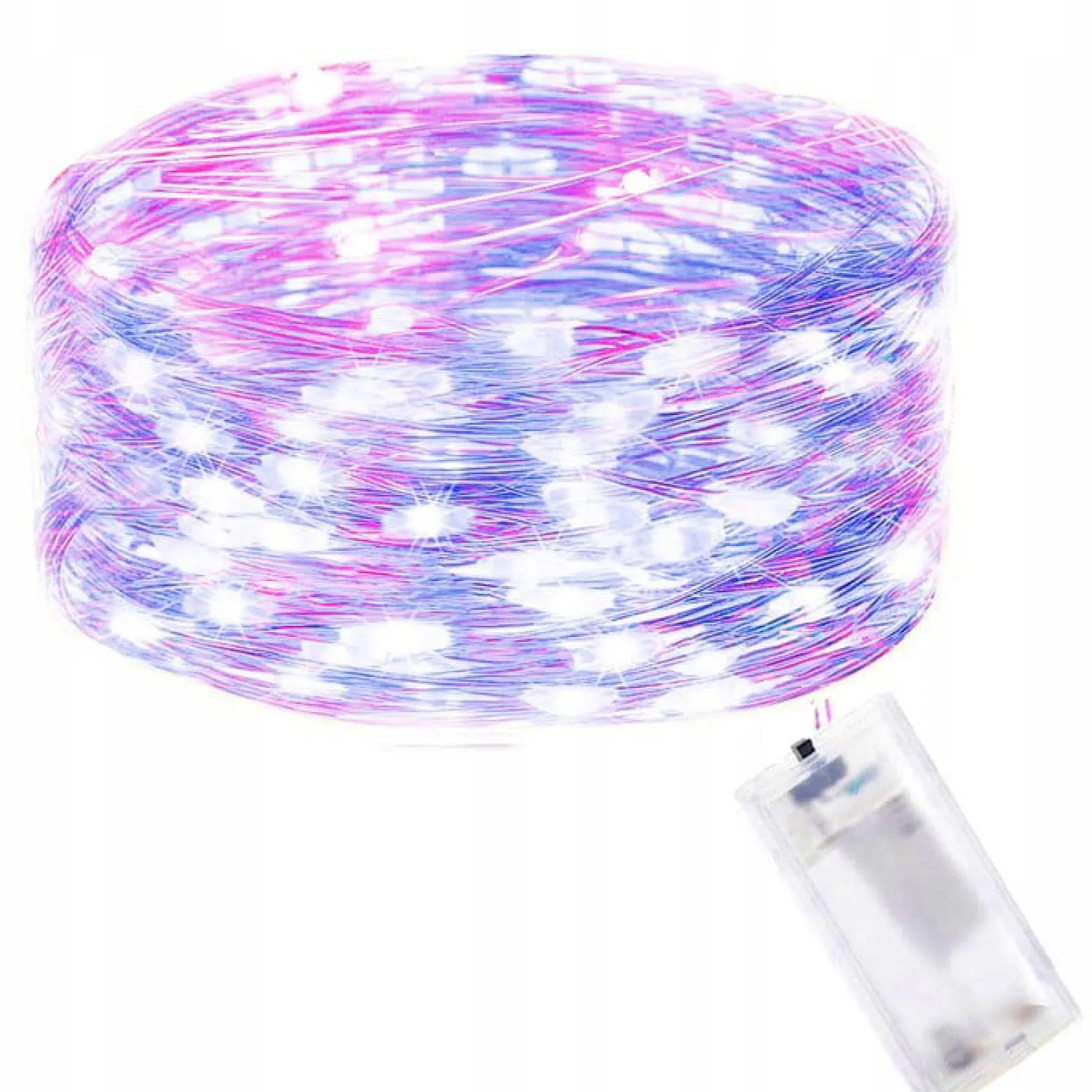 Lampki choinkowe 100 LED druciki mikro na baterie