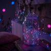 Lampki choinkowe 20 LED druciki na baterie różowe niebieskie