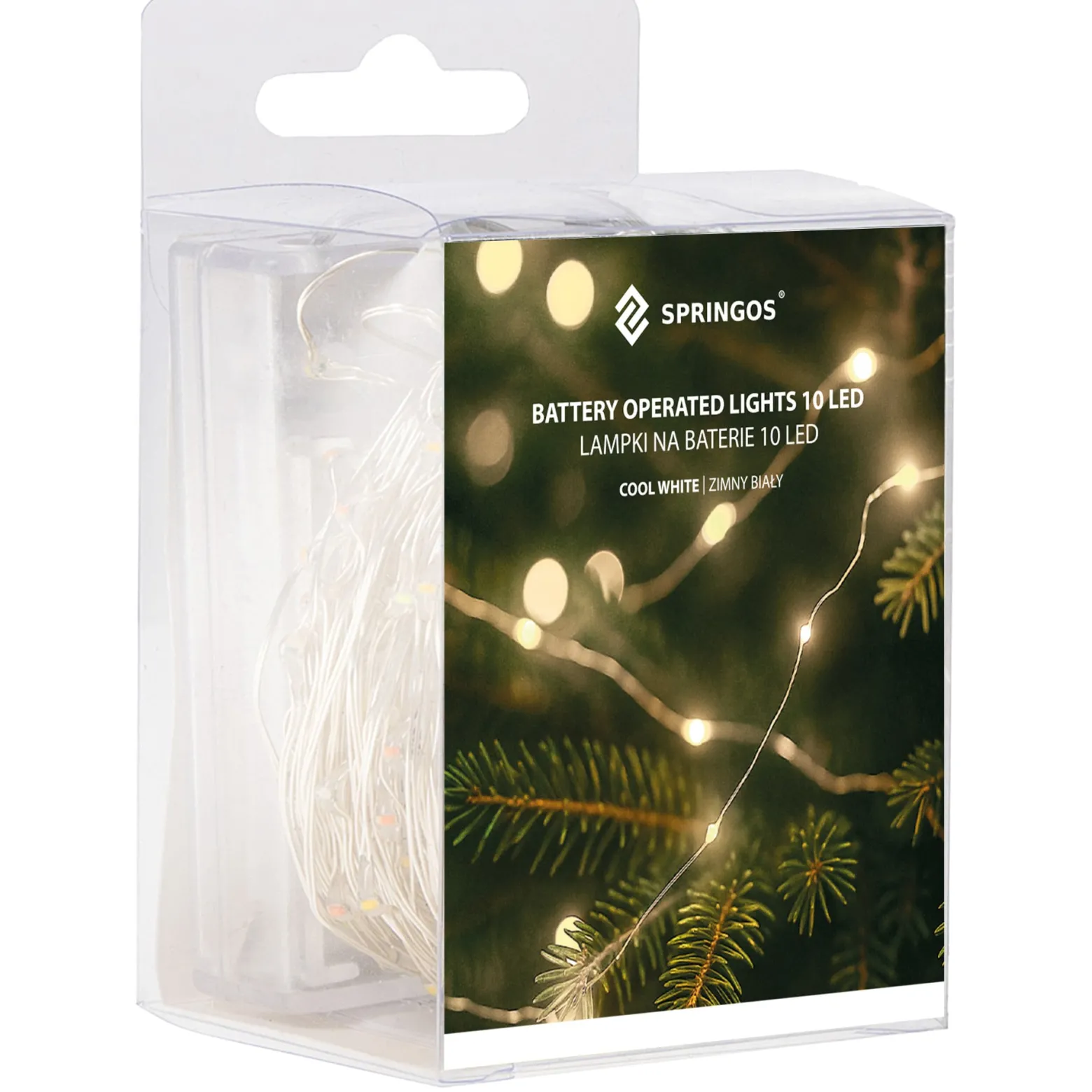 Lampki choinkowe 10 led na baterie druciki mikro biały zimny