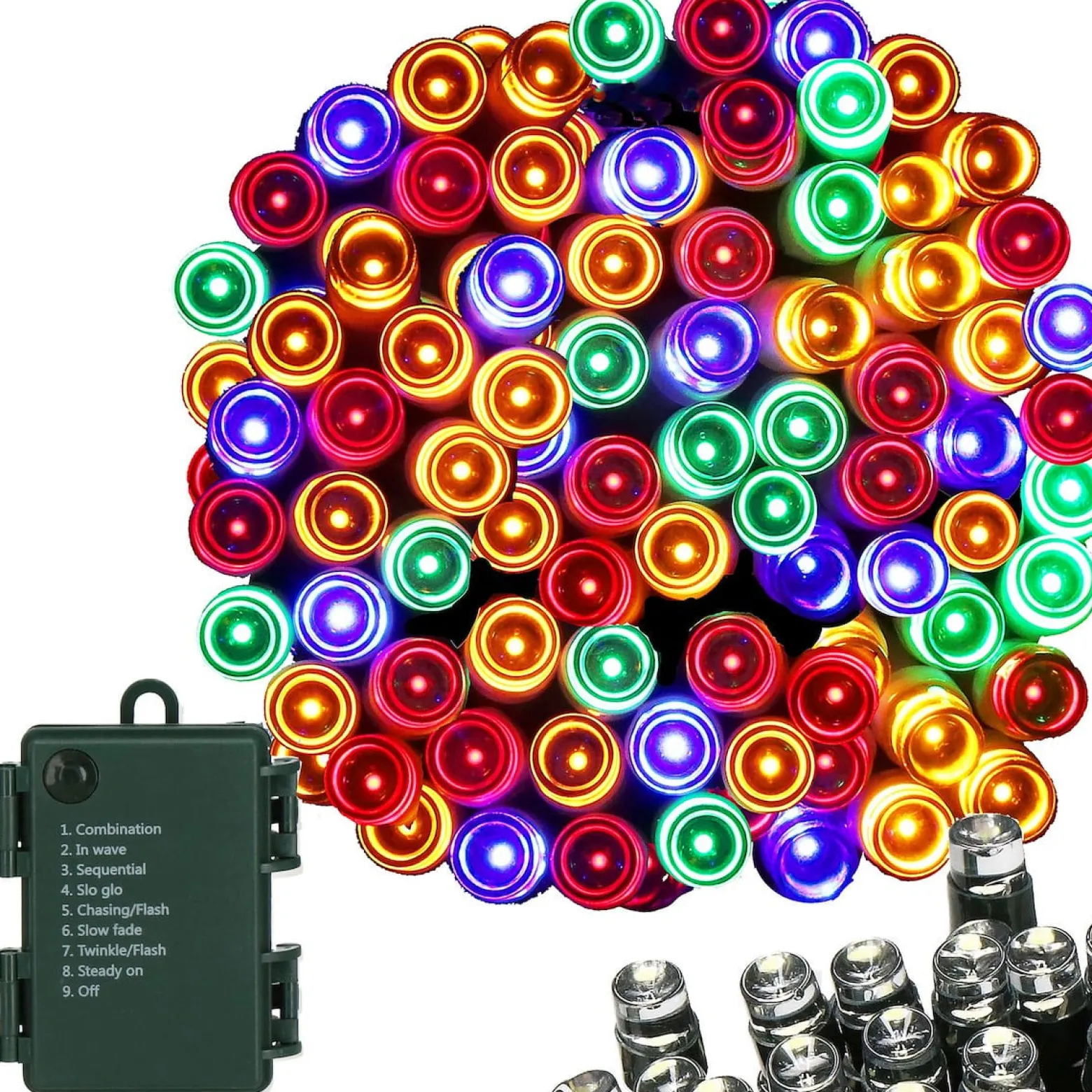 Lampki choinkowe 100 Led na baterie multikolor programator