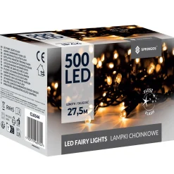 Lampki choinkowe 27,5 m biały ciepły + flash 500 LED IP44