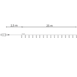 Lampki choinkowe 27,5 m biały ciepły + flash 500 LED IP44