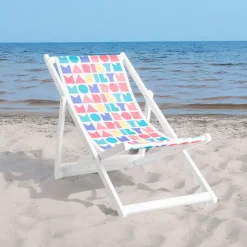 Leżak MONROE SUMMER drewniany biały 59x87/102x87/71 cm HOMLA