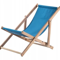 Leżak Drewniany Składany Plażowy Fotel Ogrodowy