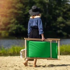 Leżak Drewniany Składany Plażowy Fotel Ogrodowy