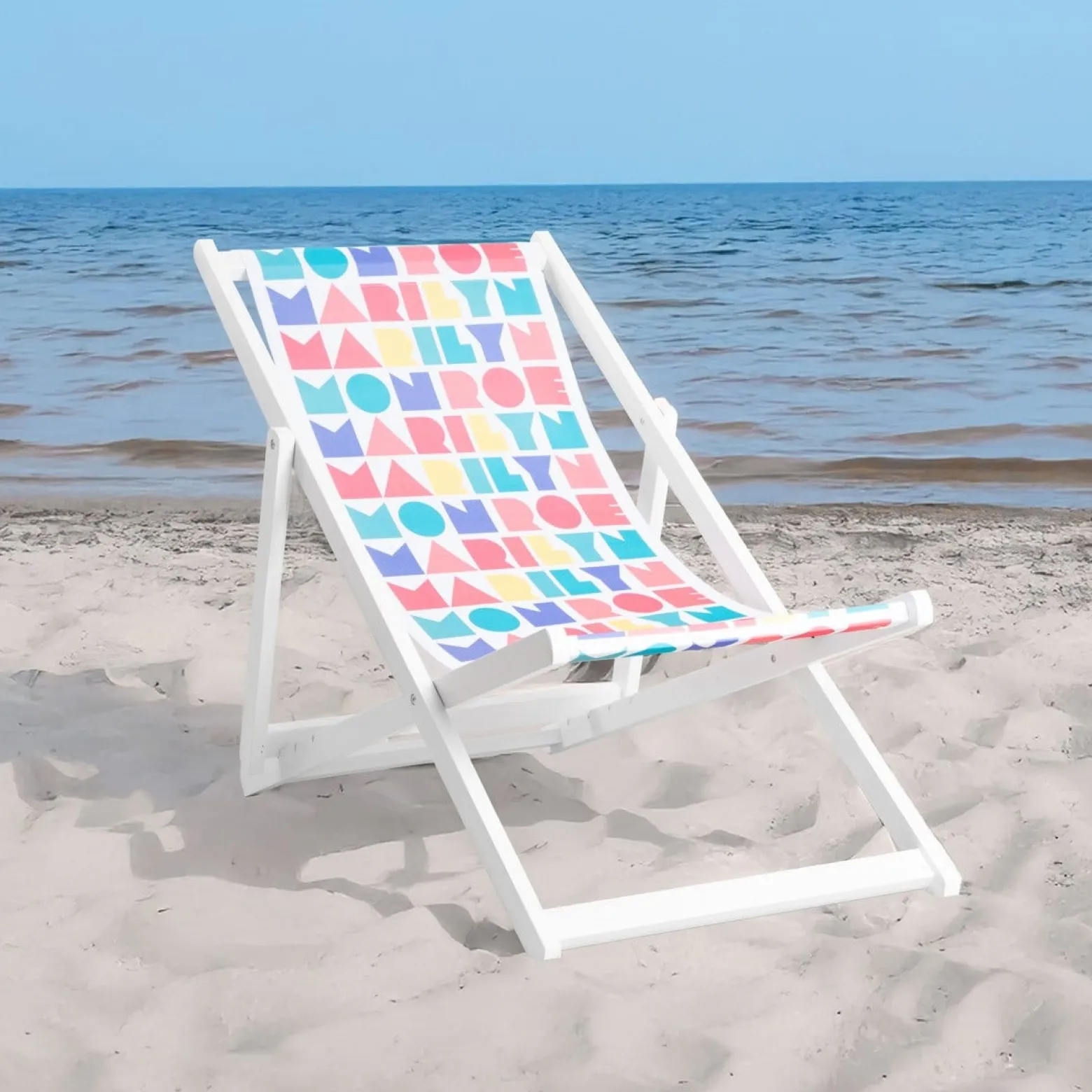 Leżak MONROE SUMMER drewniany biały 59x87/102x87/71 cm HOMLA