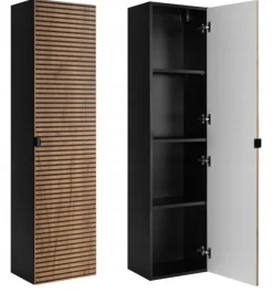 LOFT Słupek łazienkowy 136 czarny/dąb craft złoty