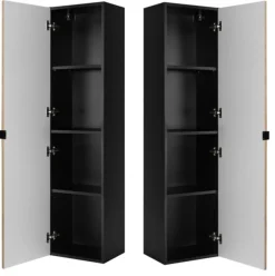 LOFT Słupek łazienkowy 136 czarny/dąb craft złoty