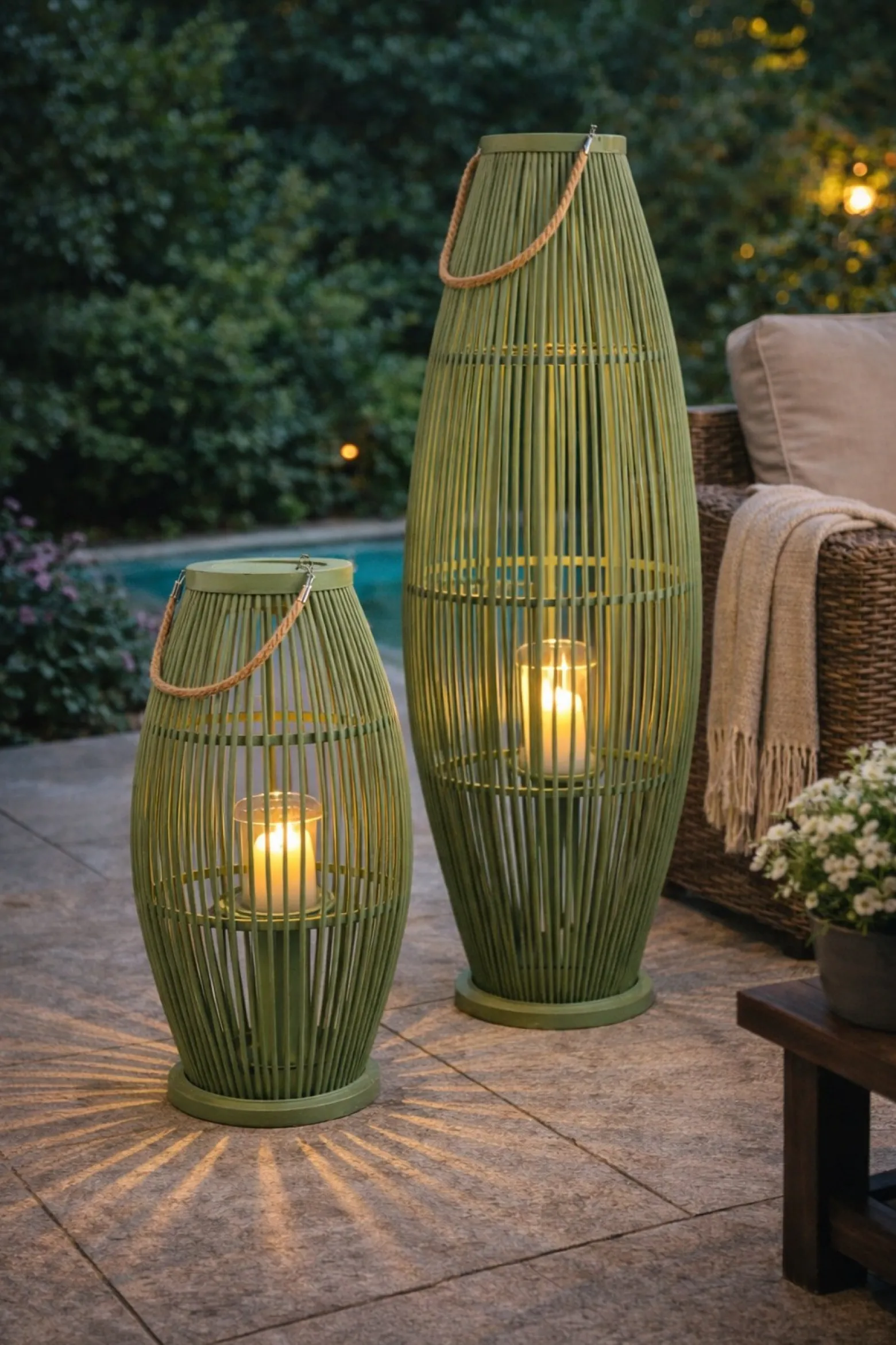 LUCIE GREEN Lampion 35x35x96cm/120cm