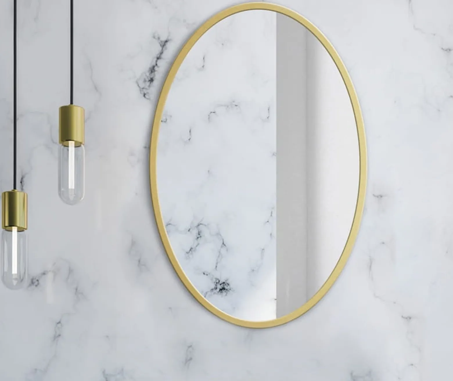 Lustro 50 Cm Złota Rama