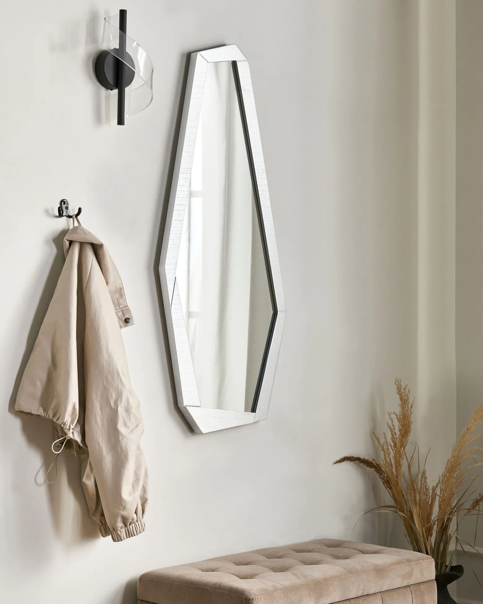 Lustro ścienne CHANU 44 x 104 cm Srebrny