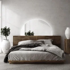 Lustro Ścienne Półokrągłe LED do Łazienki 1/2 fi70 cm