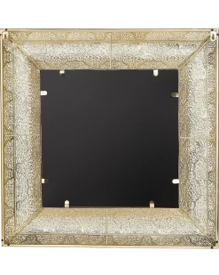 Lustro ścienne wiszące 60x60 złote kwadrat