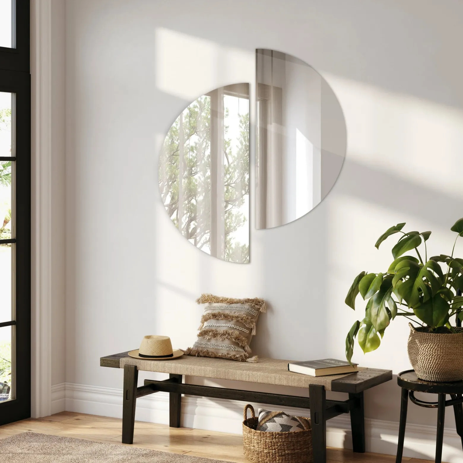 Lustro Nieregularne do Salonu Sypialni | 25x50cm | Wallfluent