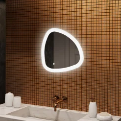Lustro łazienkowe LED 54x54cm - nieregularne - LED Dual, włącznik