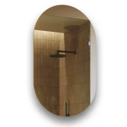 Lustro Łazienkowe Podświetlane LED 50x80 owalne z barwą neutralna