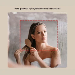 Lustro łazienkowe 50x80 czarny mat LED Dual dotyk + mata owalne