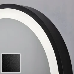 Lustro łazienkowe 50x80 czarny mat LED Dual dotyk + mata owalne