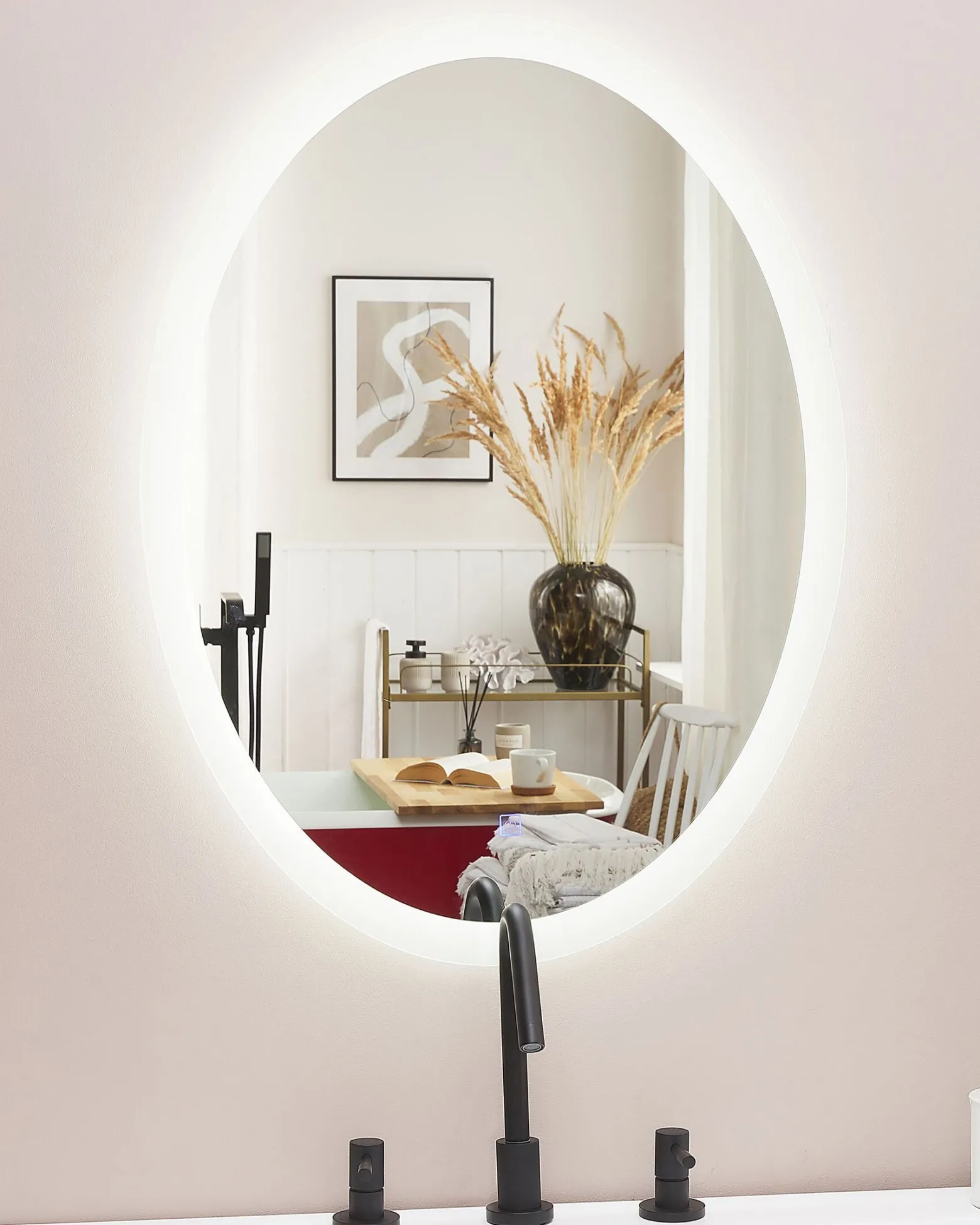 Lustro ścienne łazienkowe rama LED 60x80