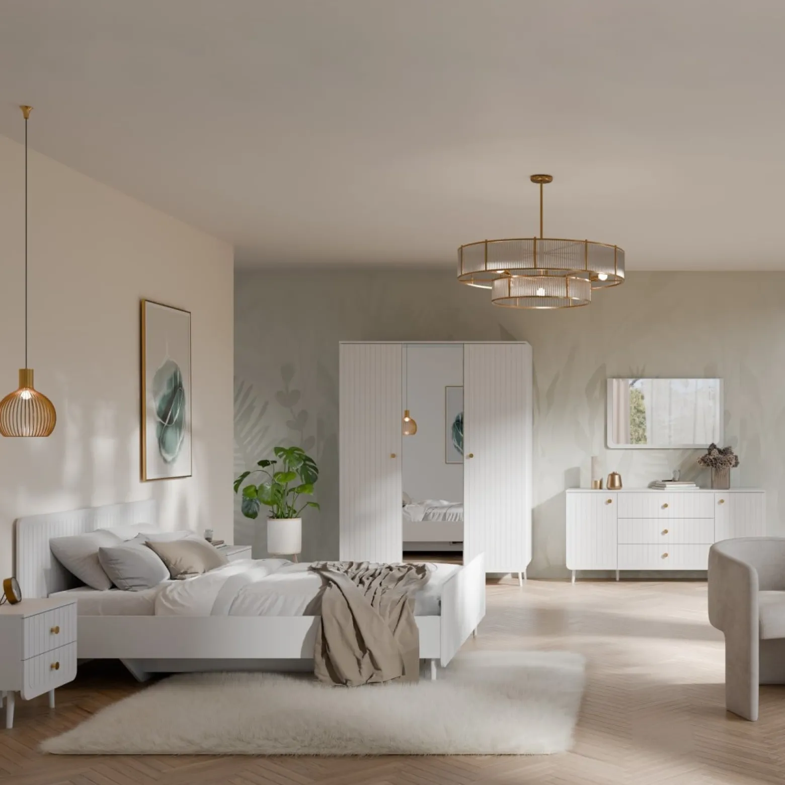 Lustro ścienne Chloe 100 x 60 Białe