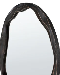 Lustro ścienne LANGON 60 cm Drewno sosnowe Ciemnobrązowy