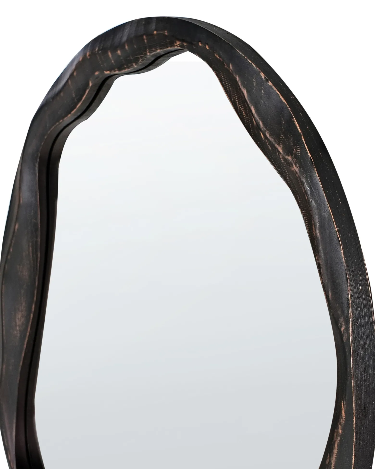 Lustro ścienne LANGON 60 cm Drewno sosnowe Ciemnobrązowy