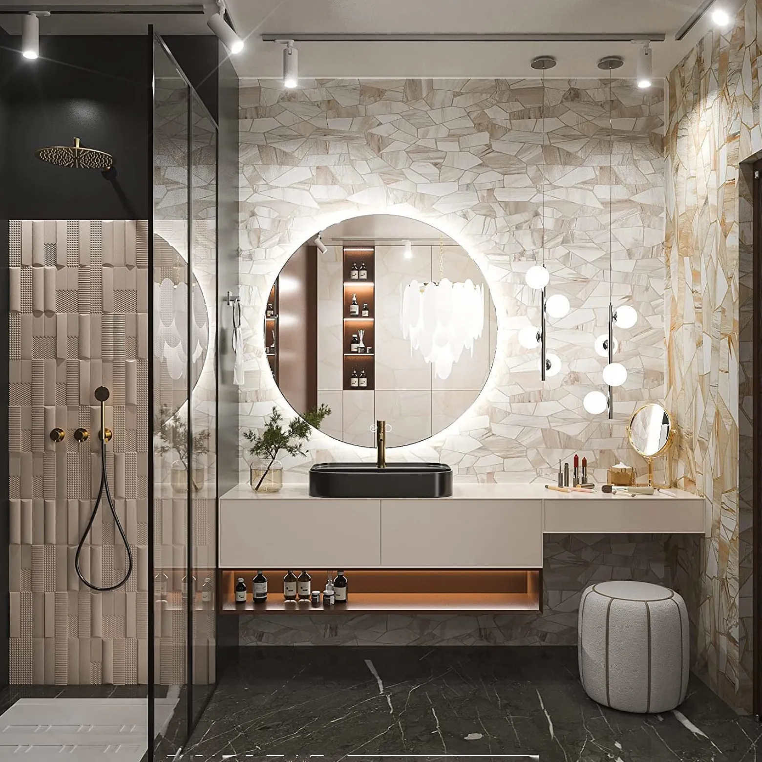 Lustro ścienne LED 60cm HZJ060