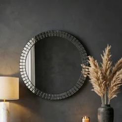 Lustro ścienne okrągłe 60cm, dekoracyjne wiszące, do przedpokoju do salonu