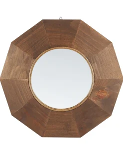 Lustro ścienne okrągłe drewniane ø 60 cm