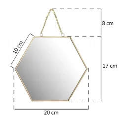 LUSTRO ścienne sześciokąt, szerokość 20 cm