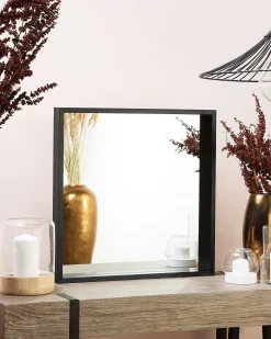 Lustro ścienne wiszące 50 cm czarne