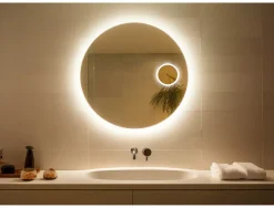 Lustro 60cm Okrągłe Led 480 diod/m Z Lusterkiem Kosmetycznym Do Makijażu