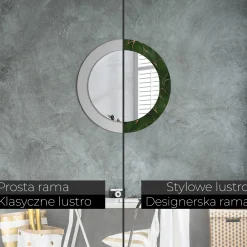 Lustro dekoracyjne Ścienne fi60 okrągłeAbstrakcyjny liść