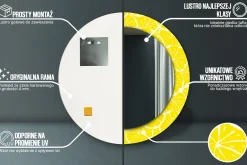 Lustro dekoracyjne Ścienne fi60 okrągłe - Cytryny