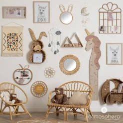 Lustro dekoracyjne dla dzieci RABBIT, 24x38 cm