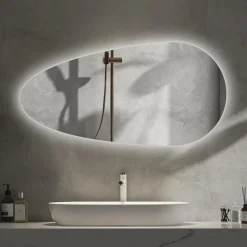 Lustro Łezka Nad łóżko Pionowe Led Loft Ścienne 45x90 cm