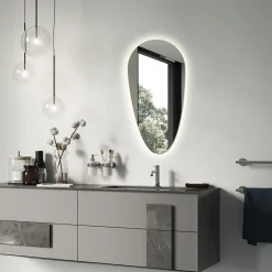 Lustro Łezka Nad łóżko Pionowe Led Loft Ścienne 45x90 cm