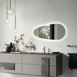 Lustro Łezka Z Podświetleniem Gotowe do Montażu 40x80 cm