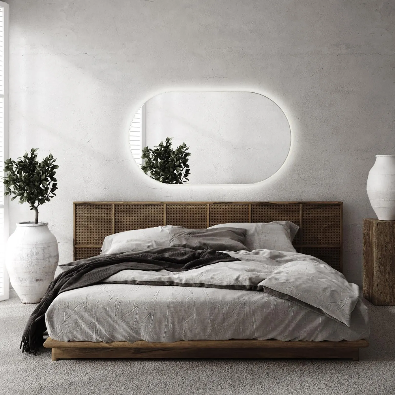 Lustro LED Wallfluent 40 x 70 cm do łazienki ciepła barwa światła