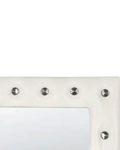 Lustro podłogowe ekoskóra 50 x 150 cm białe