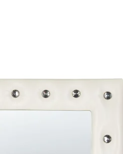 Lustro podłogowe ekoskóra 50 x 150 cm białe