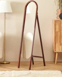 Lustro podłogowe stojące 30 x 150 cm ciemne drewno