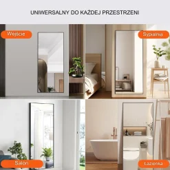 Lustro podłogowe 180x80 cm stojące lub na ścianę hartowane