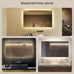 Lustro podświetlane łazienkowe LED 80x60 Poziome Barwa Neutralna