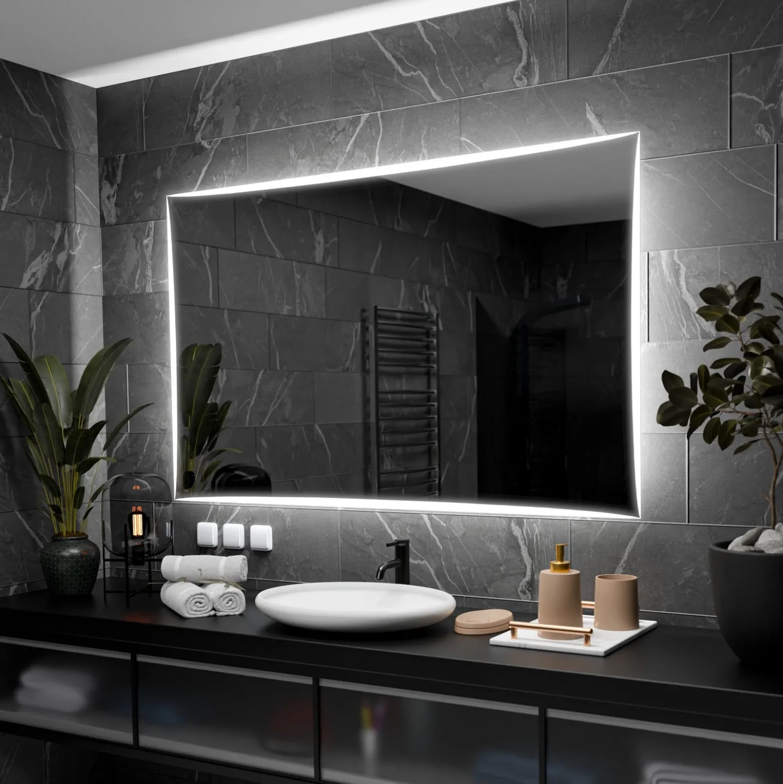 Lustro Podświetlane Led Lisbona - 70Cm, 50Cm