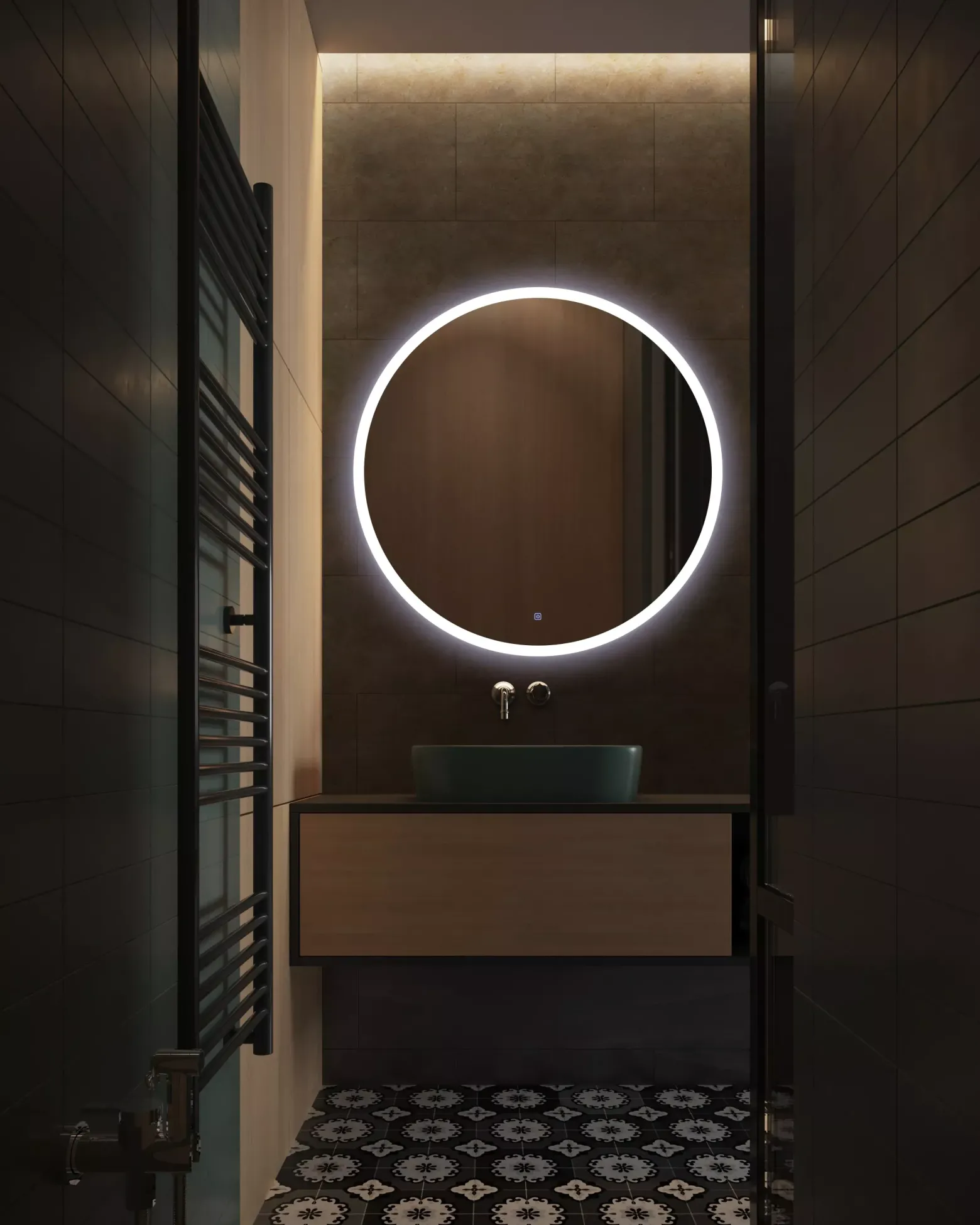 Lustro podświetlane LED MOON 60 cm Antypara, Zmiana barwy