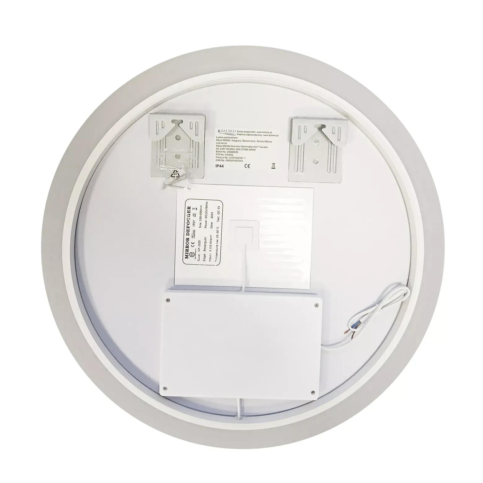 Lustro podświetlane LED MOON 60 cm Antypara, Zmiana barwy